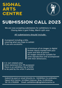 Signal Arts Centre Submission Call 2023